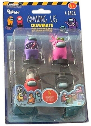 Among Us Crewmate Stampers Single 4 Pack Assortment Figures Video Game Play Gift