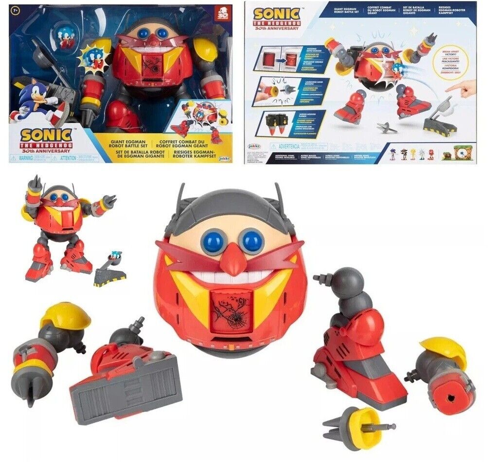 Jakks Pacific Sonic The Hedgehog Giant Eggman Robot Battle Set Ages 7+ New Toy