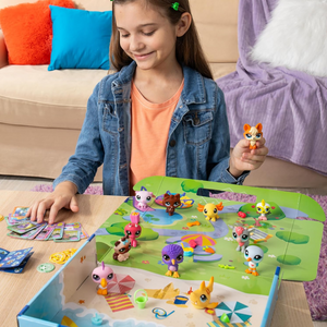 Littlest Pet Shop Traveling Adventure Playset 12 Pets 12 Accessories Cards 4+