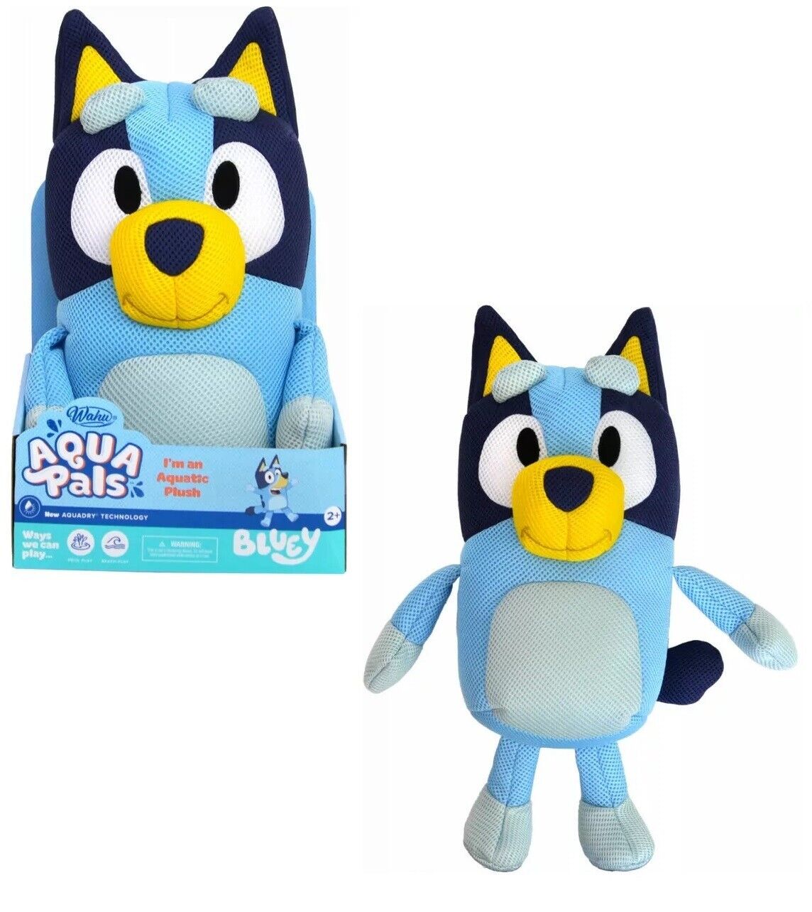 Wahu Bluey Aqua Pals Medium Soft Plush Water Play Ages 2+ New Toy Gift