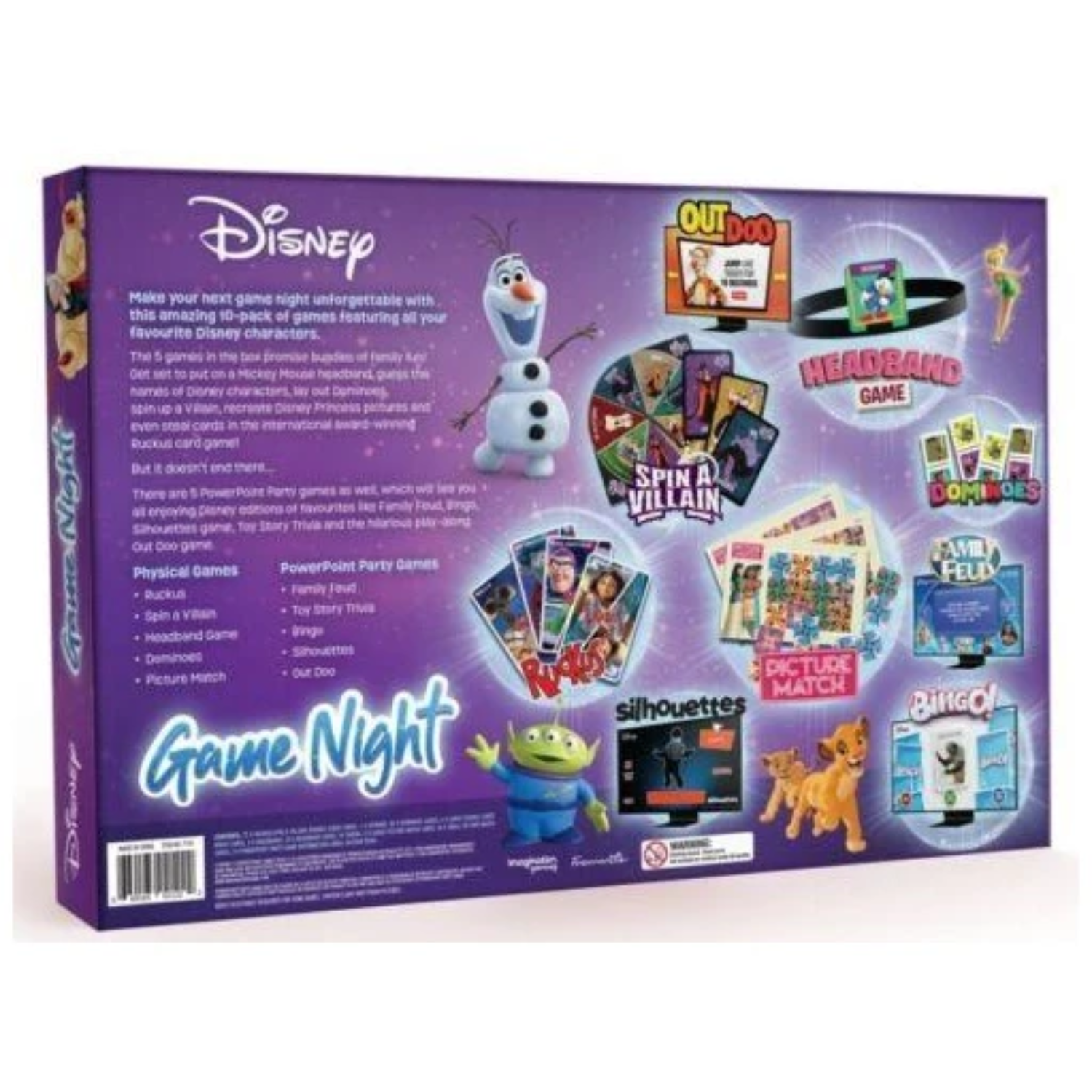 Disney Game Night Board Game 2+ Players 10 Games in one Box Toy Story Princess
