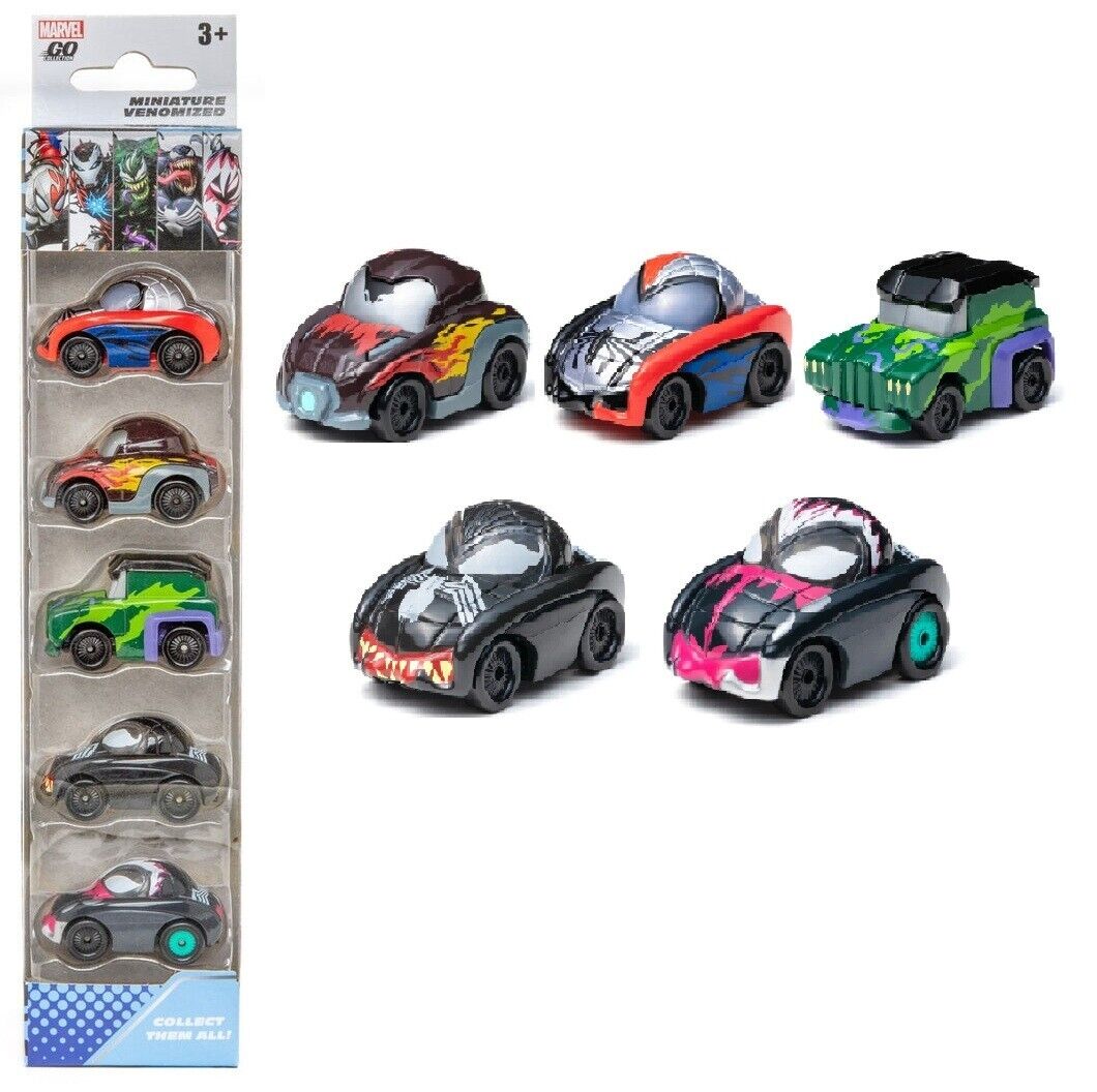 Marvel Go Venomized Miniature Mini Vehicles 5 Pack Ironman Spiderman Super Hero