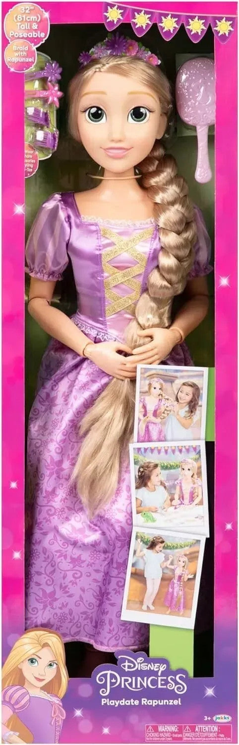 Disney Princess Rapunzel Doll Playdate 32 Inch Tall Poseable Brush Comb Hair