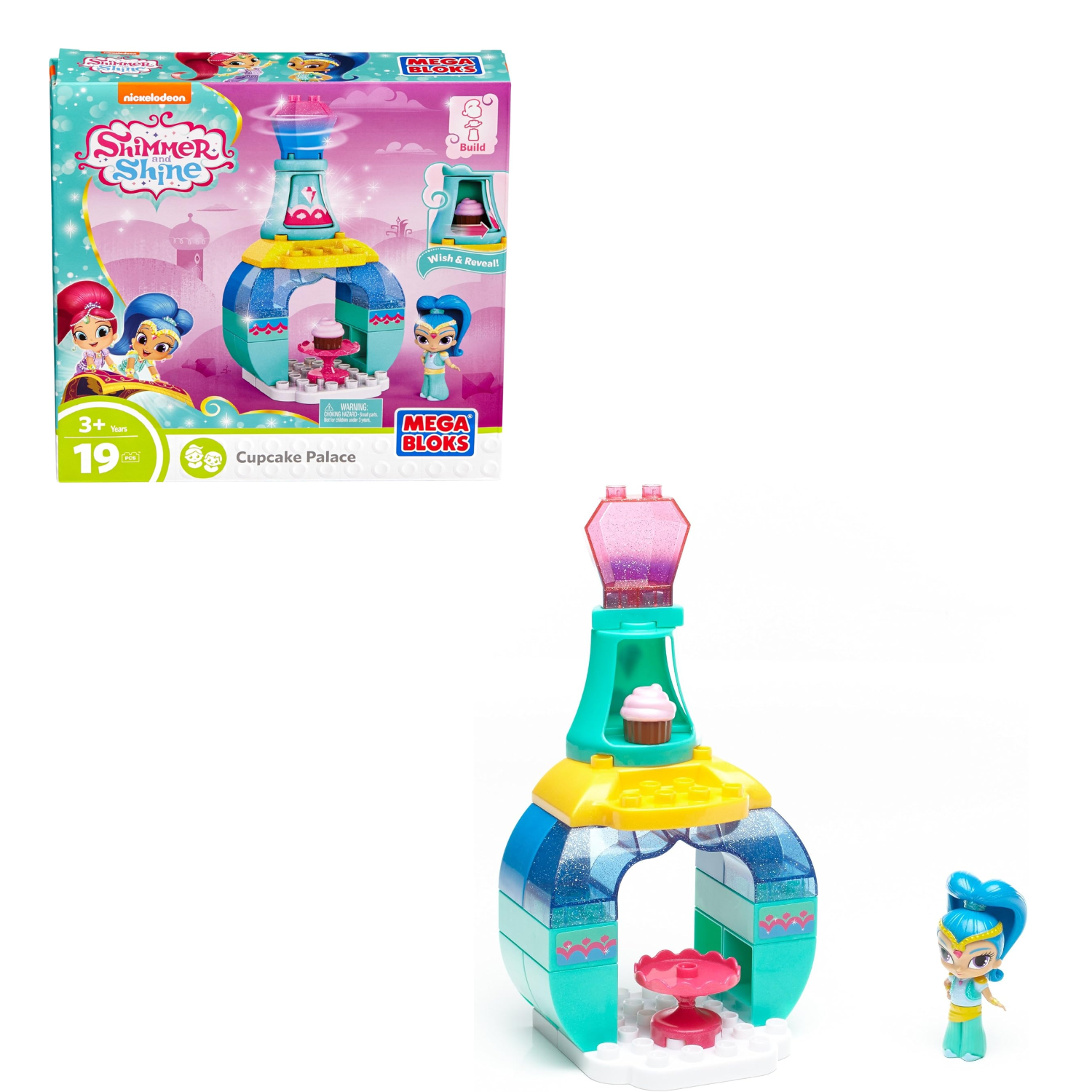 Mega Bloks Shimmer Shine Genie Palace Sweet Treats Build Set Sparkle Blocks 3+