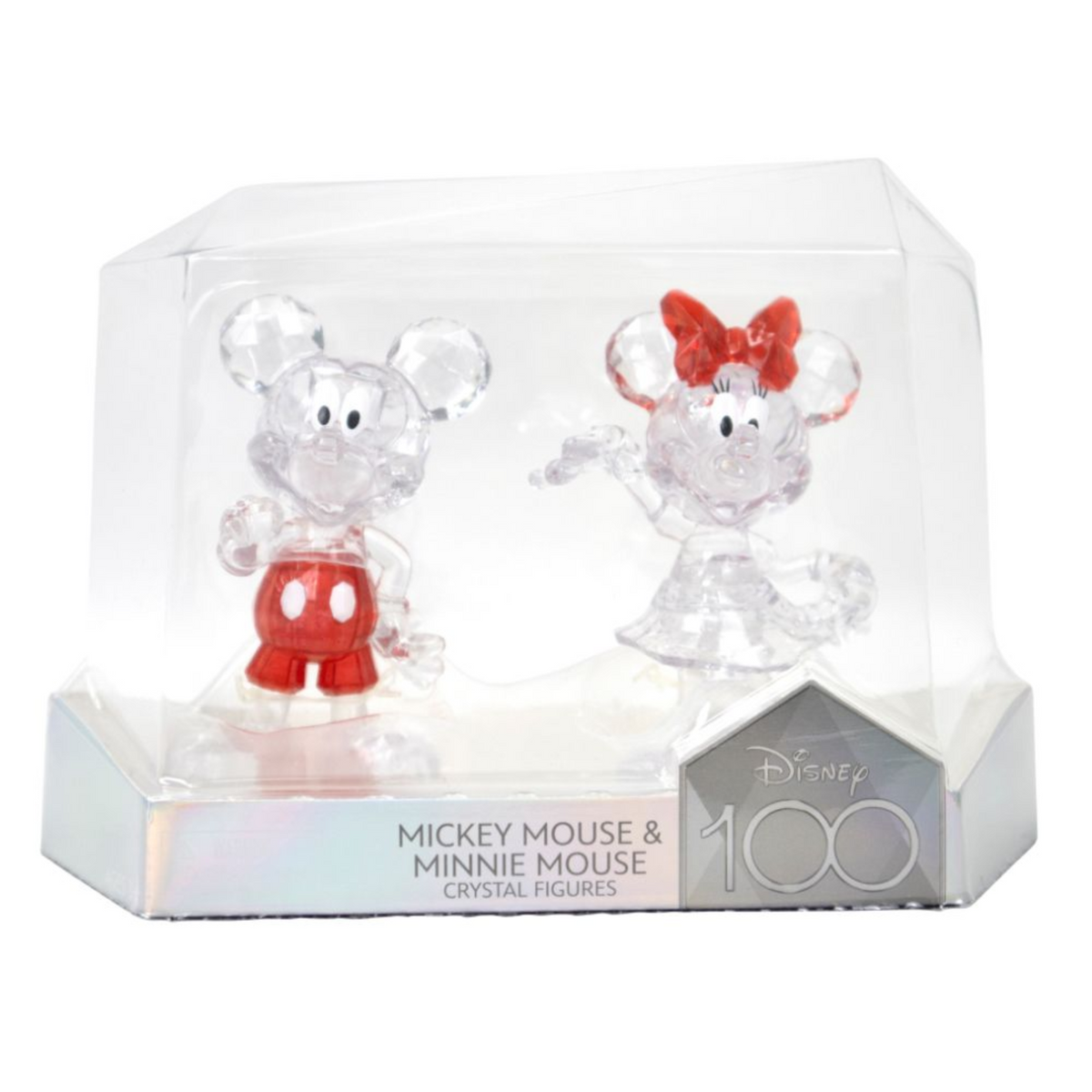 Disney 4 Inch Crystal Figures Twin Pack Mickey And Minnie Mouse New Toy