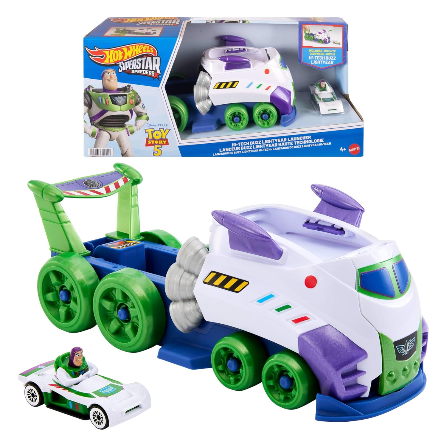 Hot Wheels Toy Car Disney and Pixar Hi-Tech Buzz Lightyear Launcher Hauler