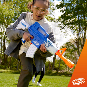 Nerf Fortnite Blue Shock Blaster Motorized Dart Shooter Auto 10 Dart Rapid Fire