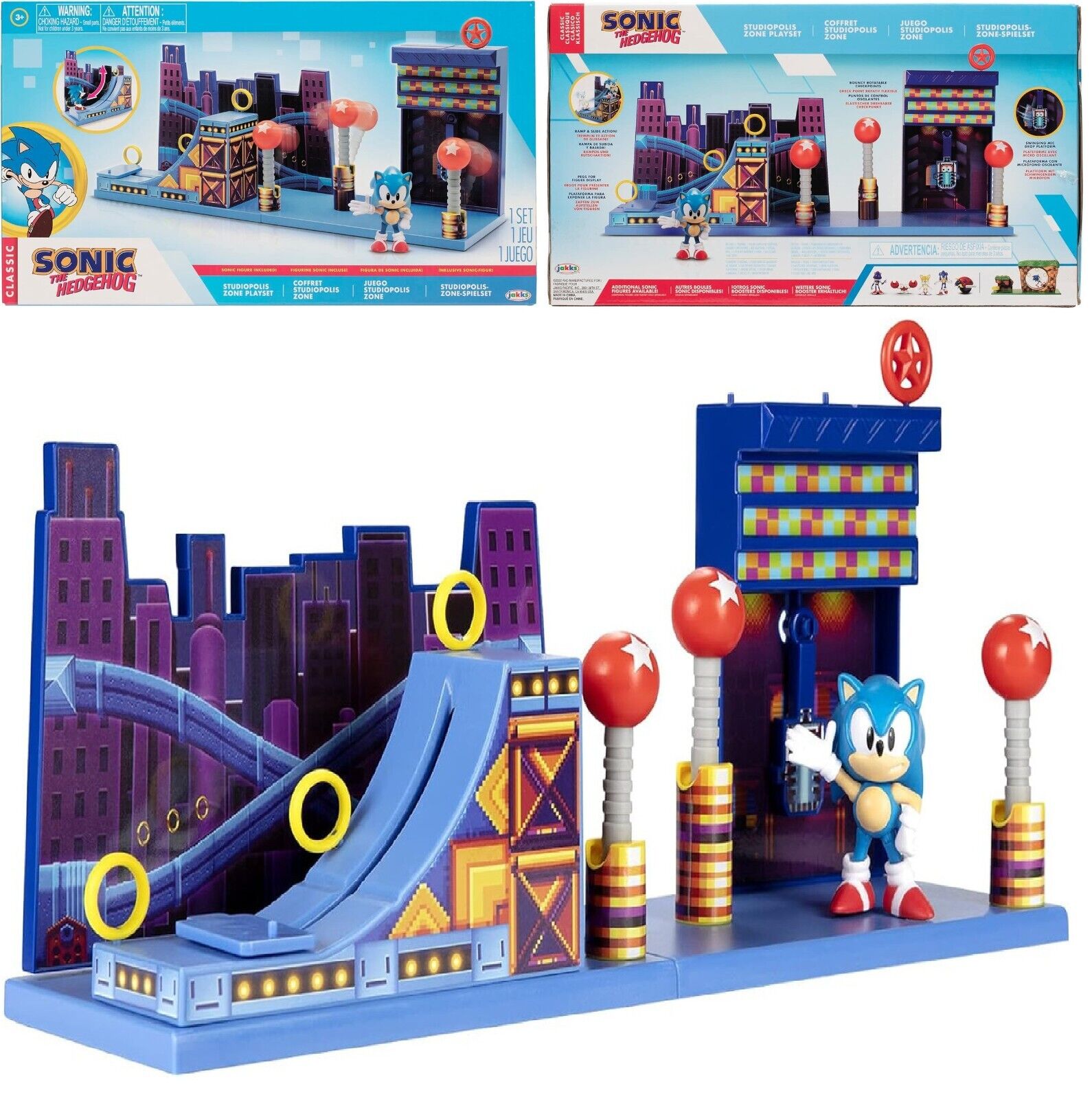 Sonic the Hedgehog 2.5 inch Studiopolis Zone Action Figure Playset Ramp Balls