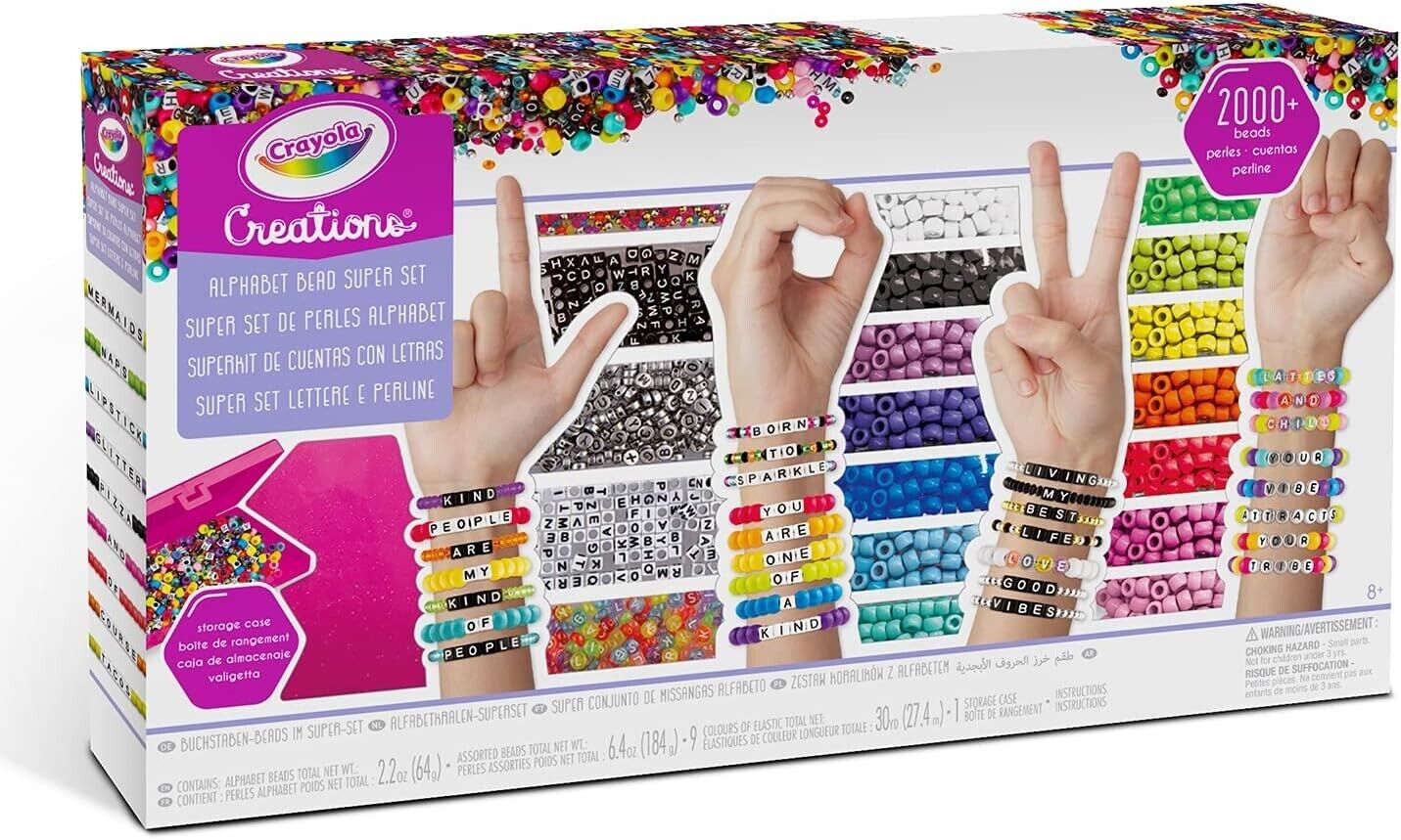 Crayola Creations DIY Bracelets Craft Set Children Chains Beads Storage Box