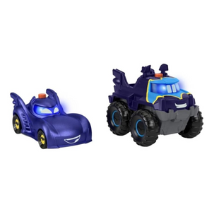 Fisher-Price DC Batwheels Light-Up Toy Cars 2-Pack 1:55 Scale Vehicles Kids 3+