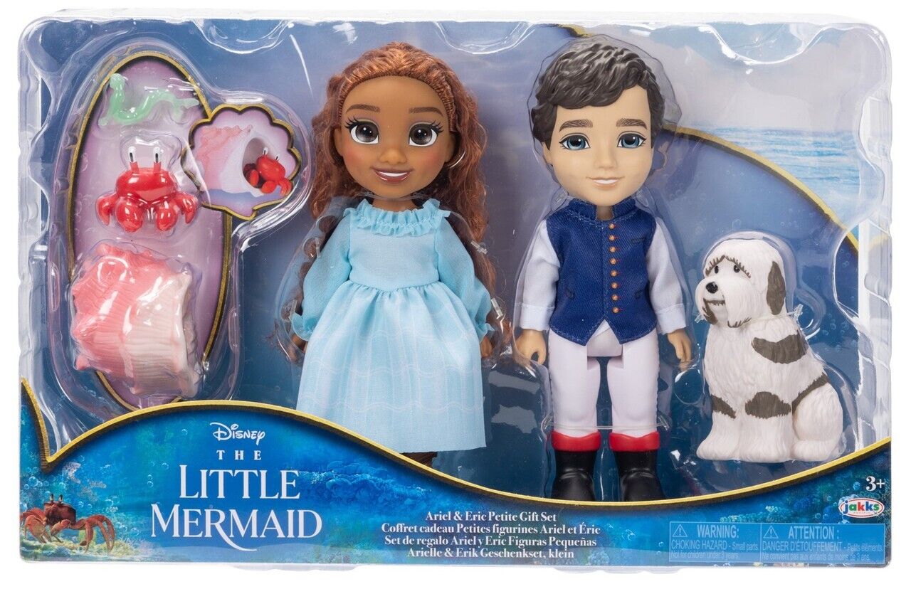Disney Princess Little Mermaid Ariel & Eric Library Moment 6" Petite Set Doll