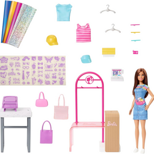 Barbie Make & Sell Boutique Doll Playset with Foil Fashion Design Tools