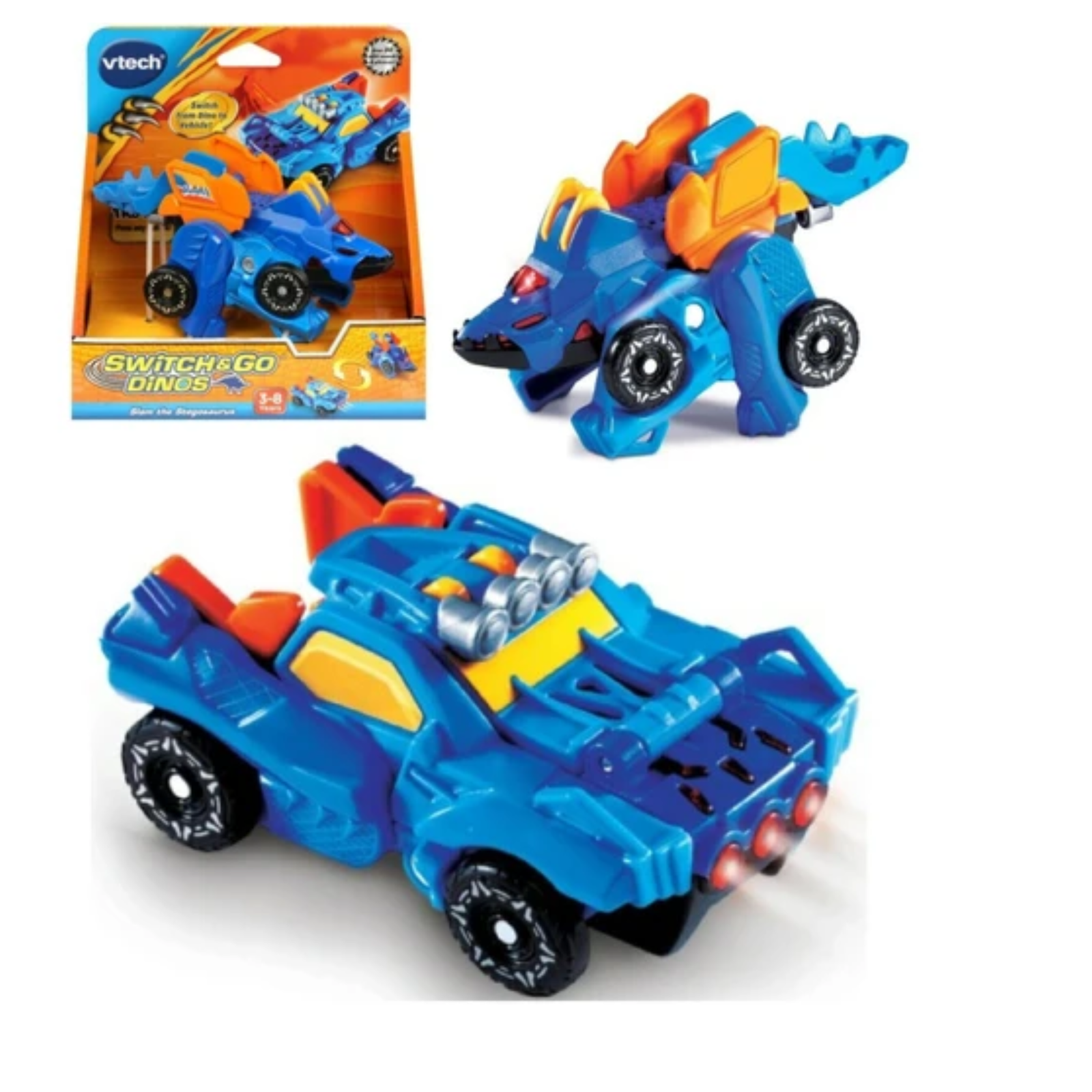 Vtech Switch and Go Dinos - Slam The Stegosaurus - Rex Toy dino Car transformer