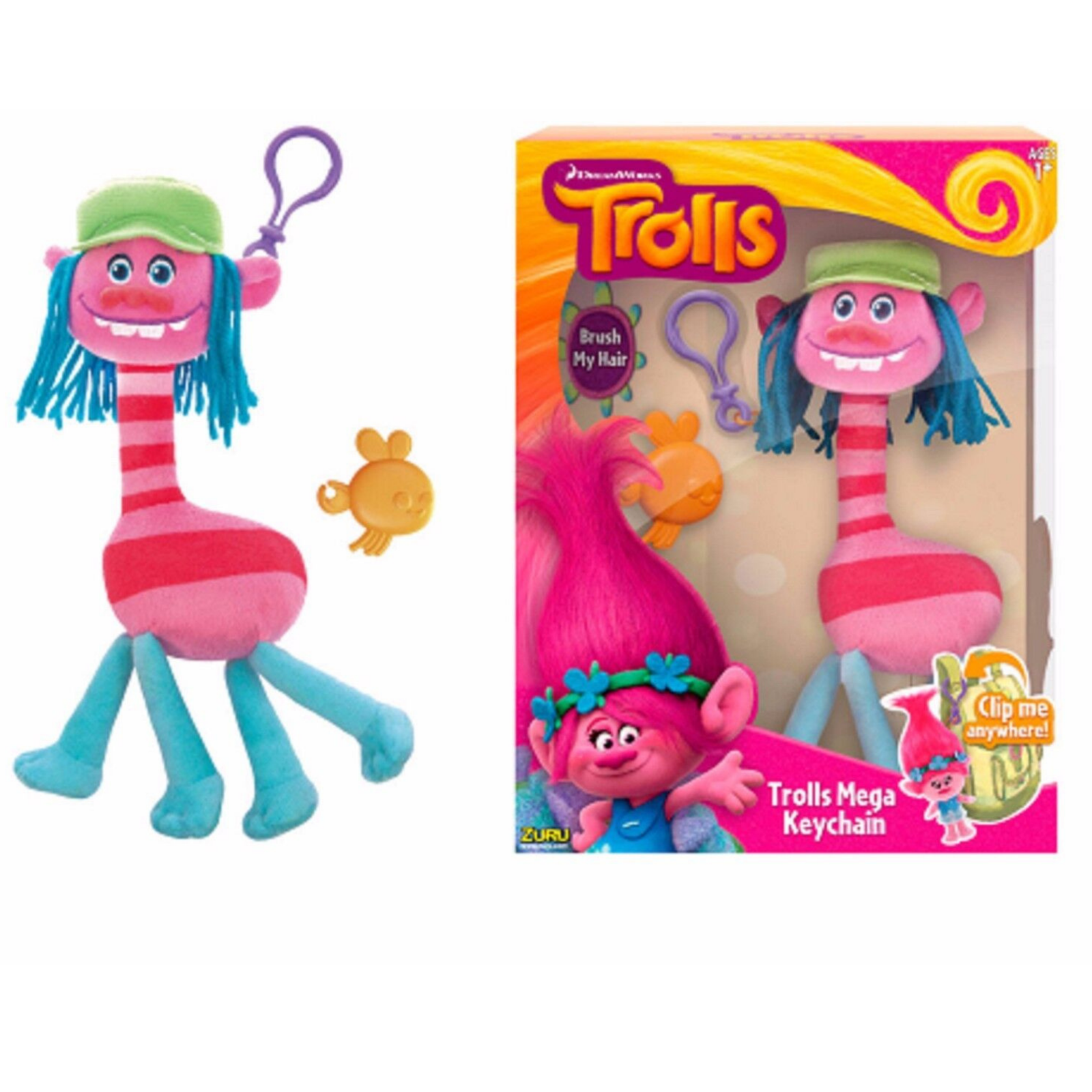 DreamWorks Trolls Mega Soft Toy Keychain 3+ Cooper Plush Toy