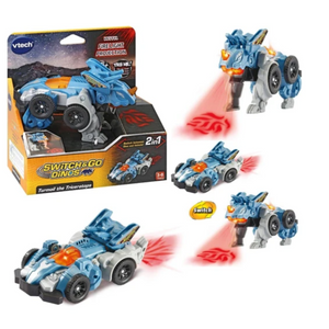 Vtech Switch & Go Dinos- Turmoil the Triceratops -Rex Toy dino Car transformer