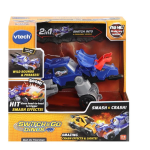 Vtech Switch and Go Dinos - Bash the Triceratops - Rex Toy dino Car transformer