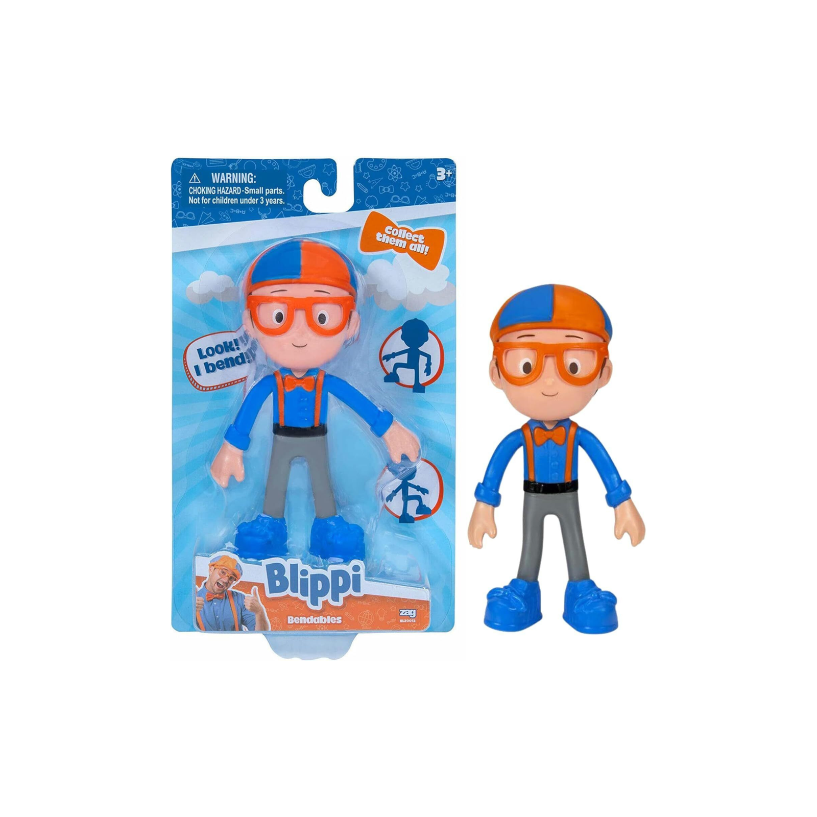 Blippi Bendables 5 Inch 13cm Blippi Figure with Safari Hat