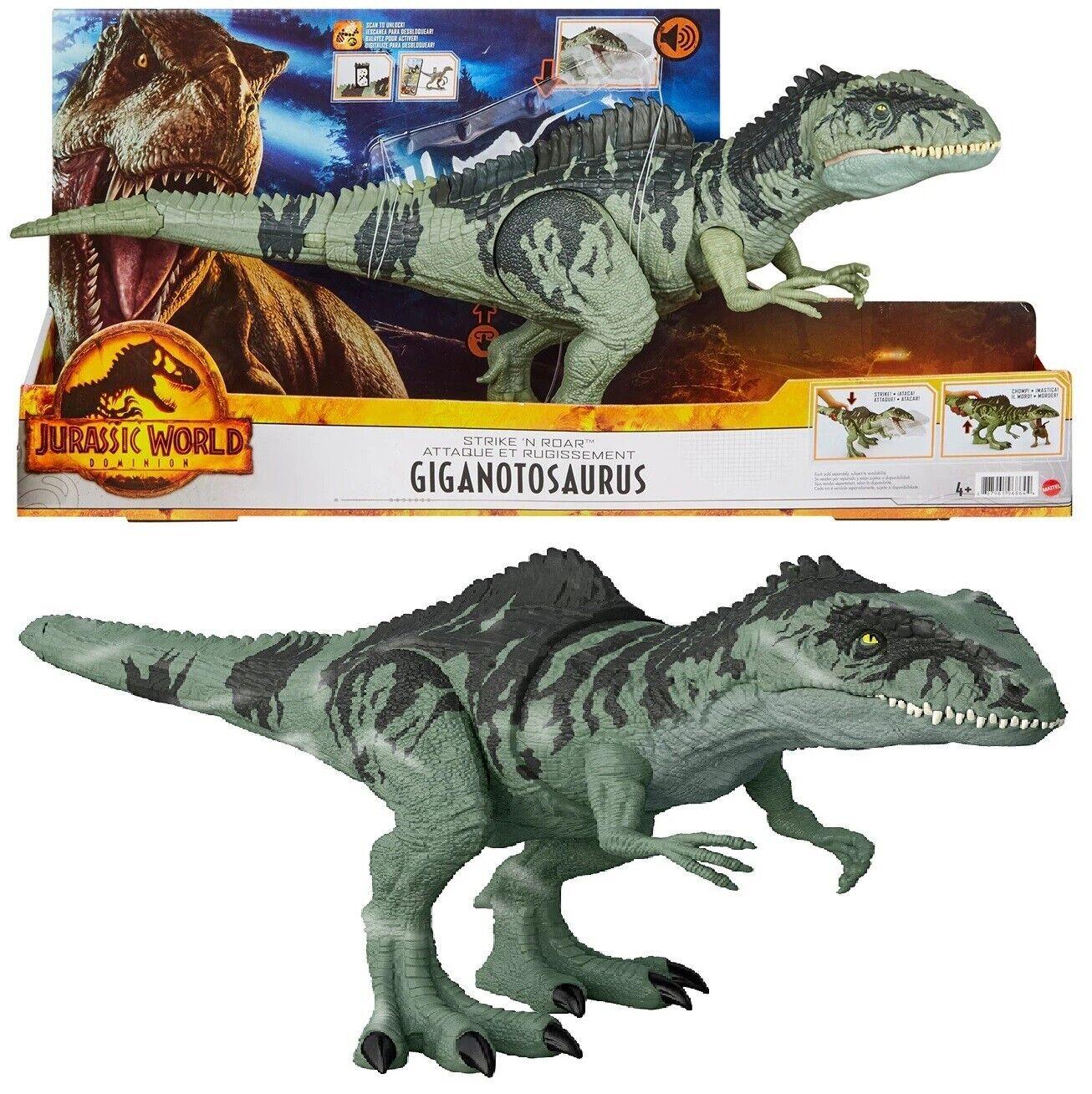Jurassic World Strike 'N Roar Giganotosaurus Toy Ages 4+ New Toy Dino Chomp Play
