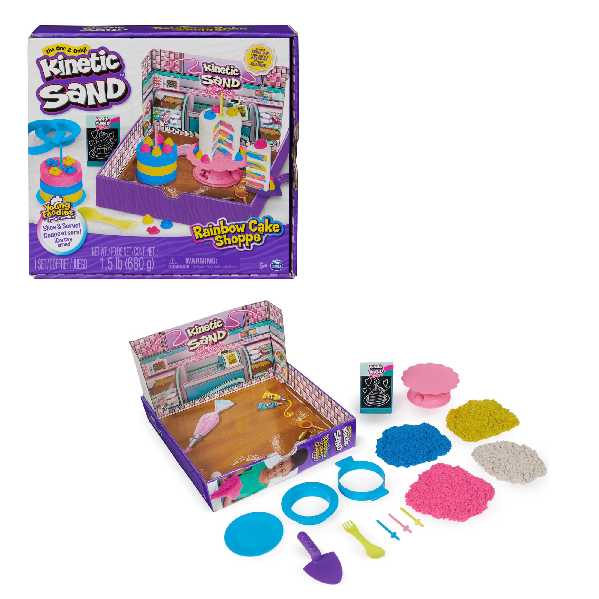 Kinetic Sand Rainbow Cake Shoppe Scented Play Sand Sensory Toy for Kids 5+