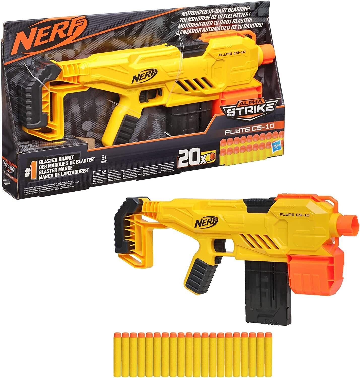 Nerf Alpha Strike Flyte CS-10 Motorized Blaster 10-Dart Clip-Fed New Toy Gun