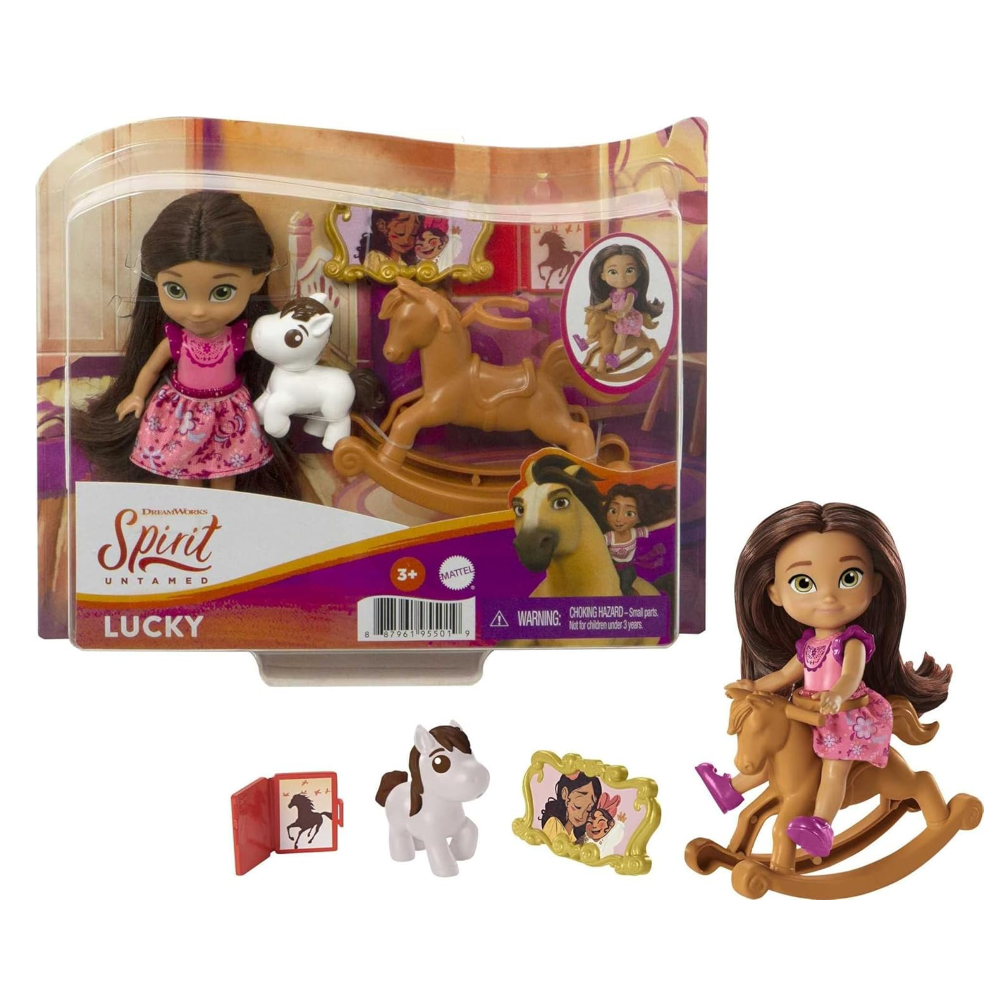Mattel Spirit Untamed Young Lucky Doll Story Accessories Rocking Horse 3+