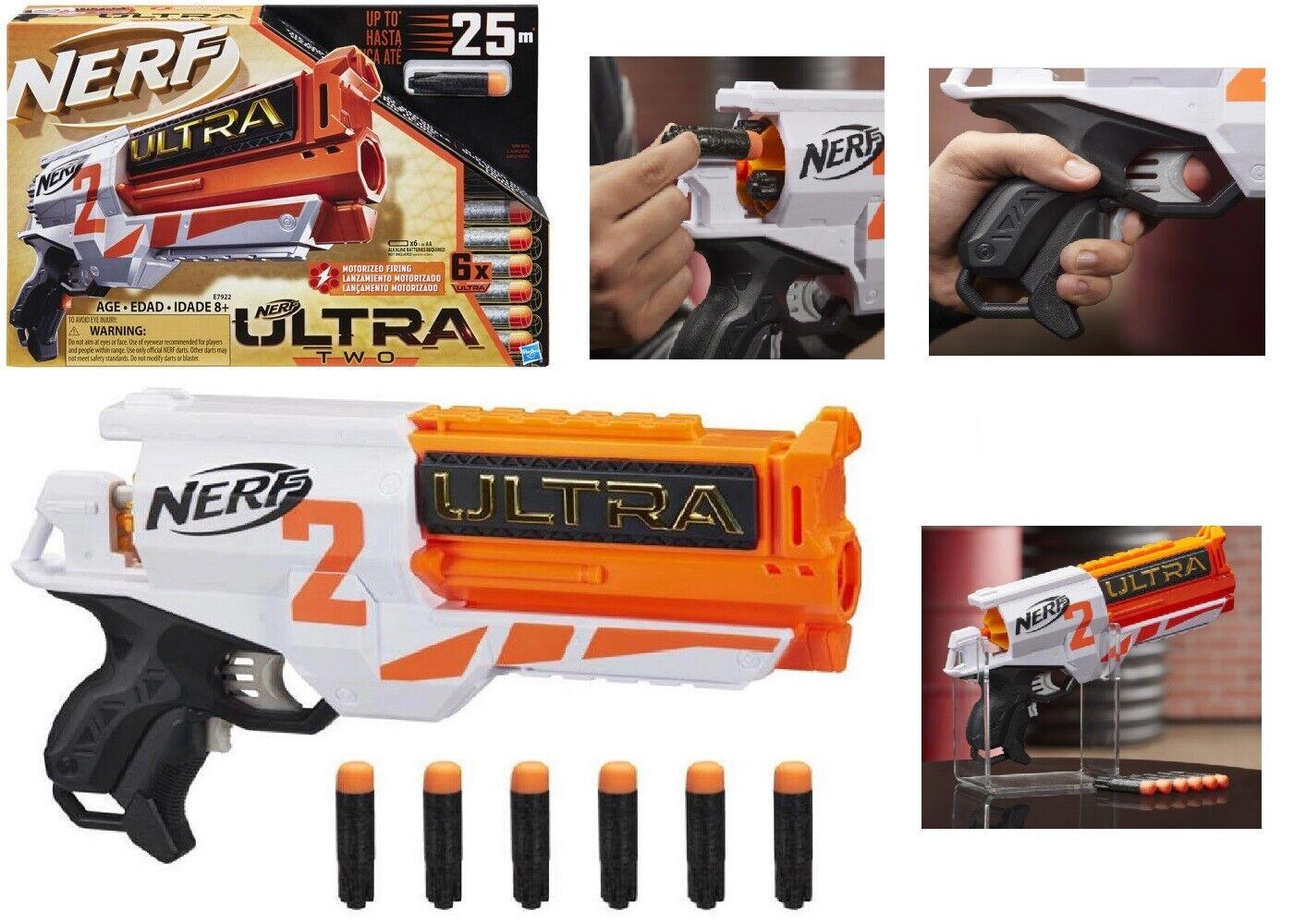 Nerf Ultra Two Motorized Blaster 6 Darts Ages 8+ Toy Gun Fire Blast Game Fun