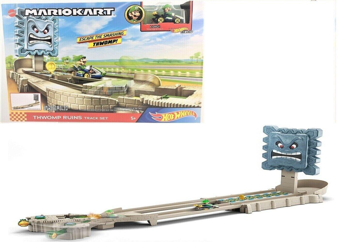 Hot Wheels Mario Kart THWOMP Ruins Unassembled Race Track for Ages 5+ Toy