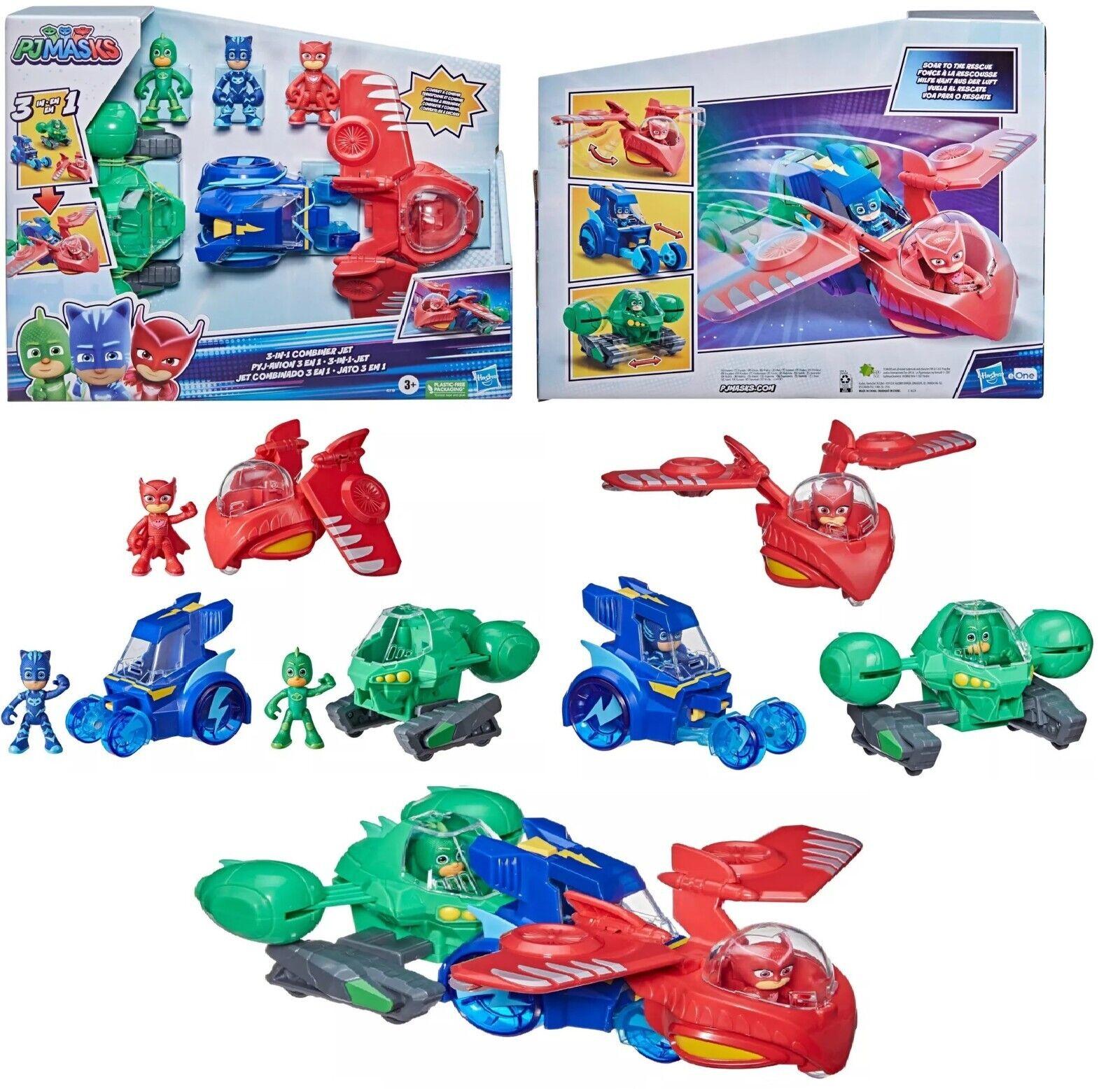 PJ Masks 3-in-1 Combiner Jet Combines 3 vehicles Cat-Car Gekko-Mobile Owl-Glider