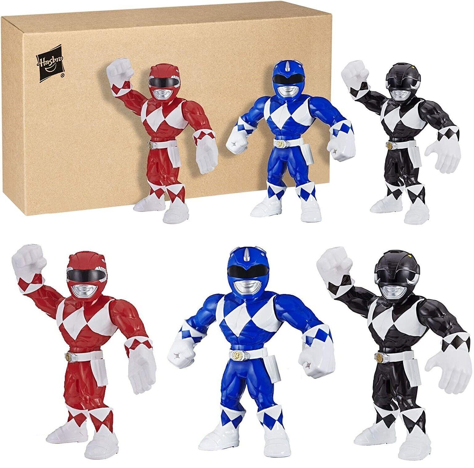 Playskool Heroes Mega Mighties Power Rangers 3Pack 10 Inch Red Blue Black Ranger