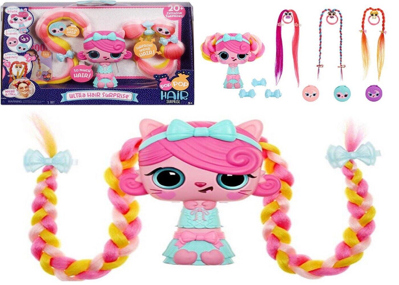 Pop Pop Hair Surprise Ultra 20+ Surprises Ages 5+ Toy Doll Long Hair Play Pe