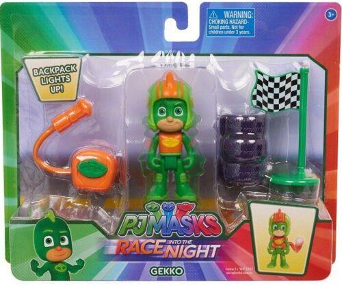 PJ Masks Race Night Backpack Lights up-GEKKO-Ages 3+ Toy Doll Car