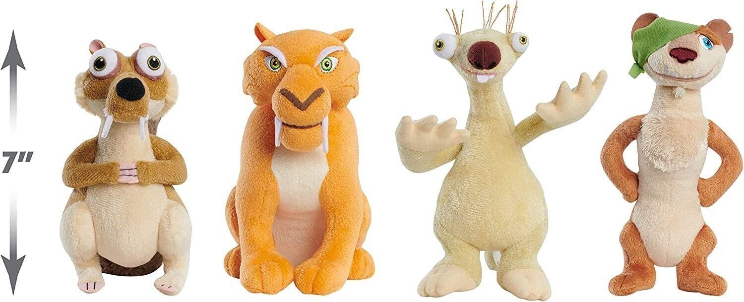 Just Play Age Collector Plush Set Ice Age 4 Bean Plush Soft Multi-Color 7 inches