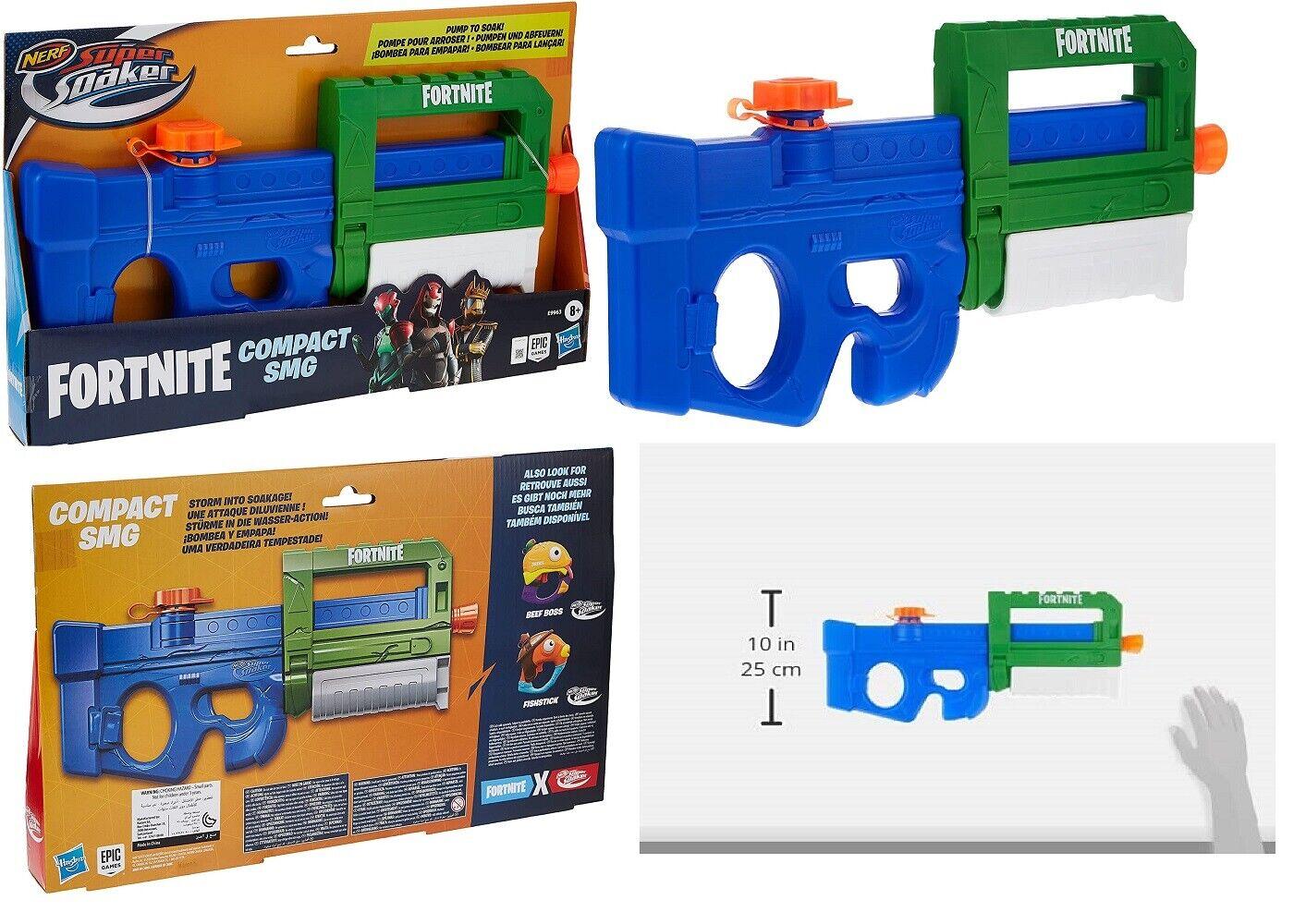 Nerf Fortnite Super Soaker 8+ Toy Compact SMG Water Blaster Pump Action Water