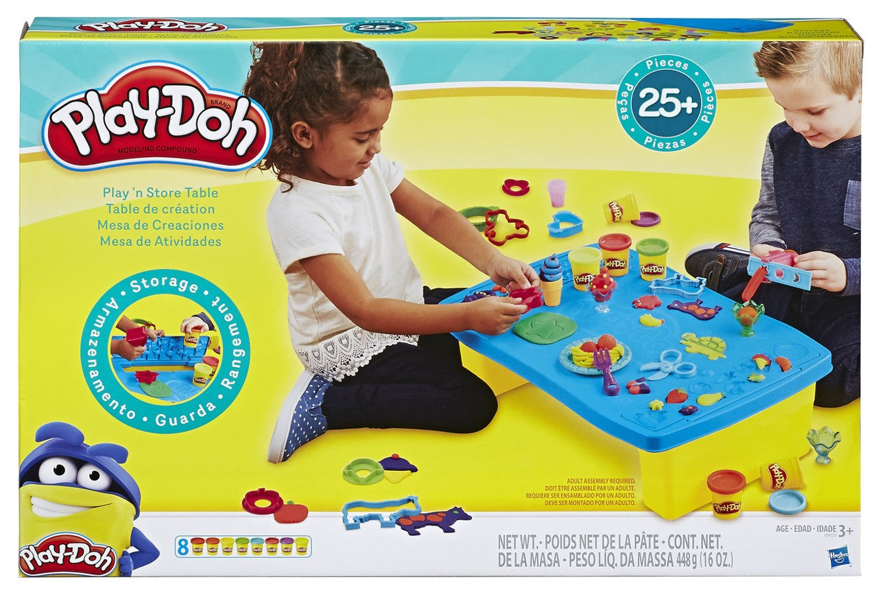Play-Doh Play 'n Store Table Ages 3+ Toy Gift Set Build Paint Tool Boys Girls