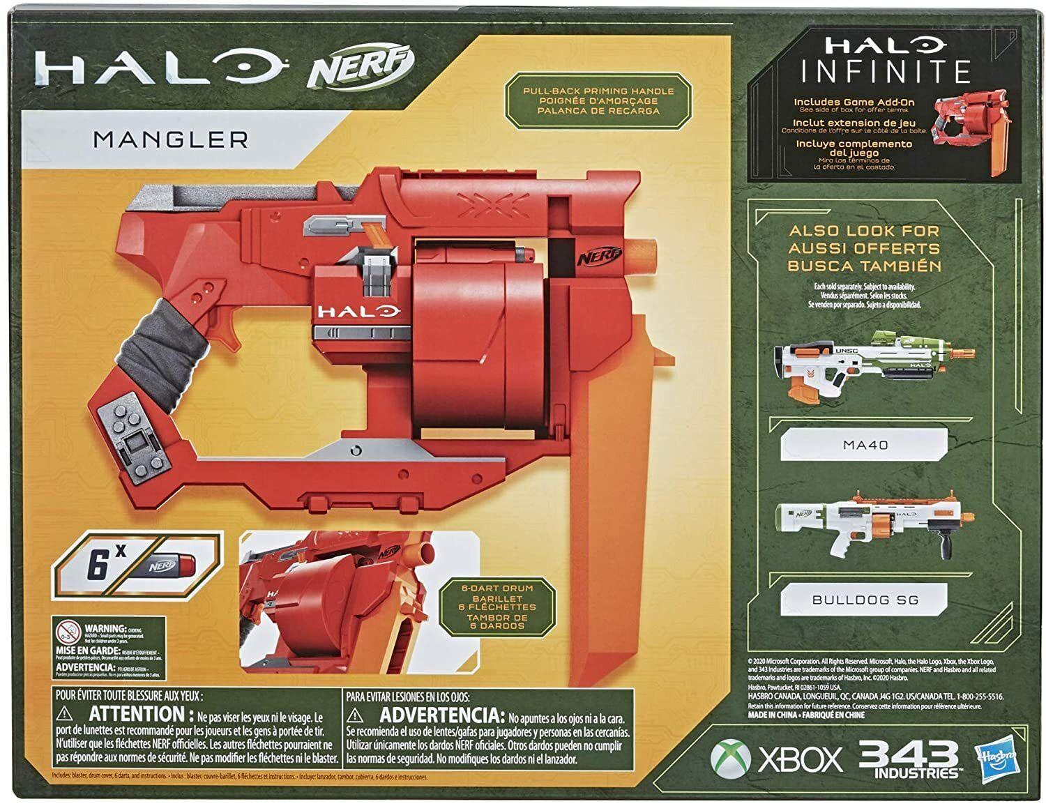 NERF Halo Mangler Dart Blaster Ages 8+ Toy Gun Fire Play Game Unlock Code Gift