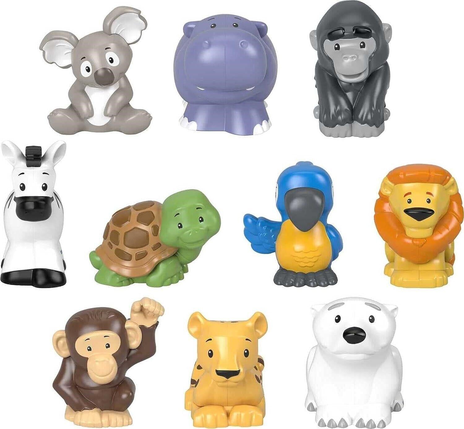 Fisher Price Little People Animal 10 Pack Ages 2+ Toy Tiger Monkey Bear Zebra Fun