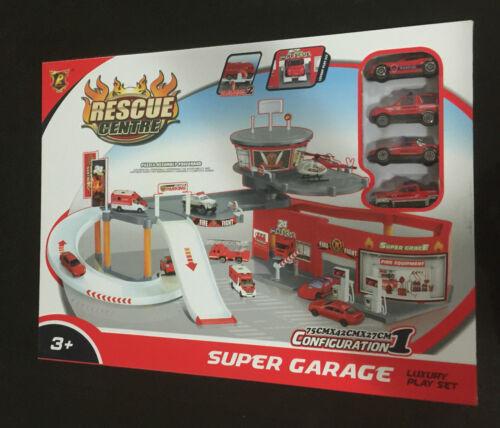 World of Wheels New Toy Kids Extreme Rescue Team Fire Station Helicopter Pad