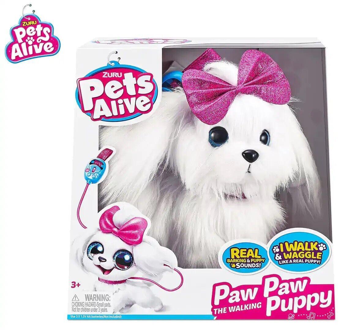 Zuru Pets Alive Paw Paw the Walking Puppy Robotic Ages 3+ New Toy Dog Bark Walk