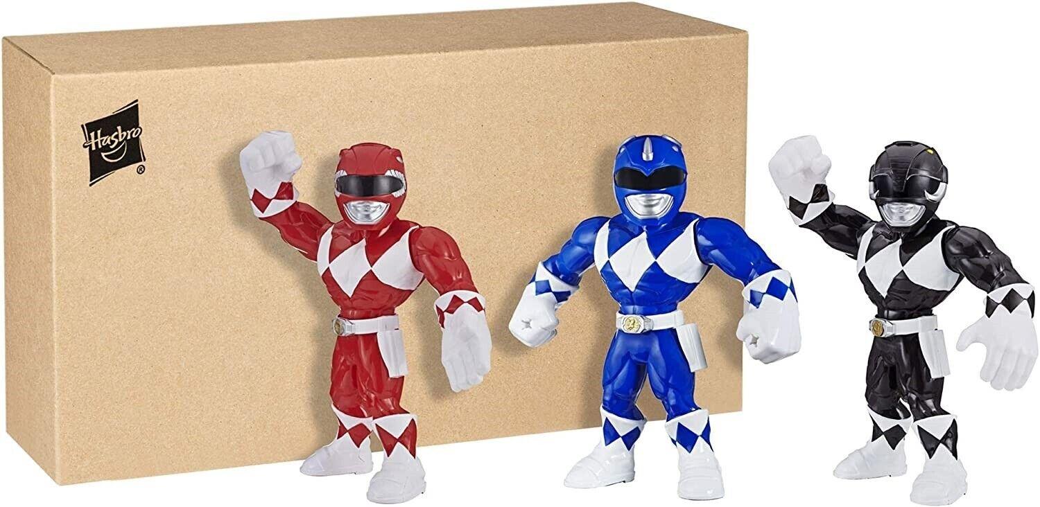 Playskool Heroes Mega Mighties Power Rangers 3Pack 10 Inch Red Blue Black Ranger
