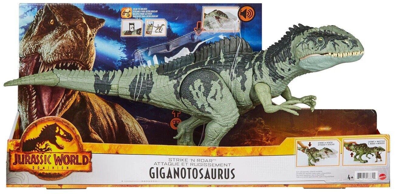 Jurassic World Strike 'N Roar Giganotosaurus Toy Ages 4+ New Toy Dino Chomp Play