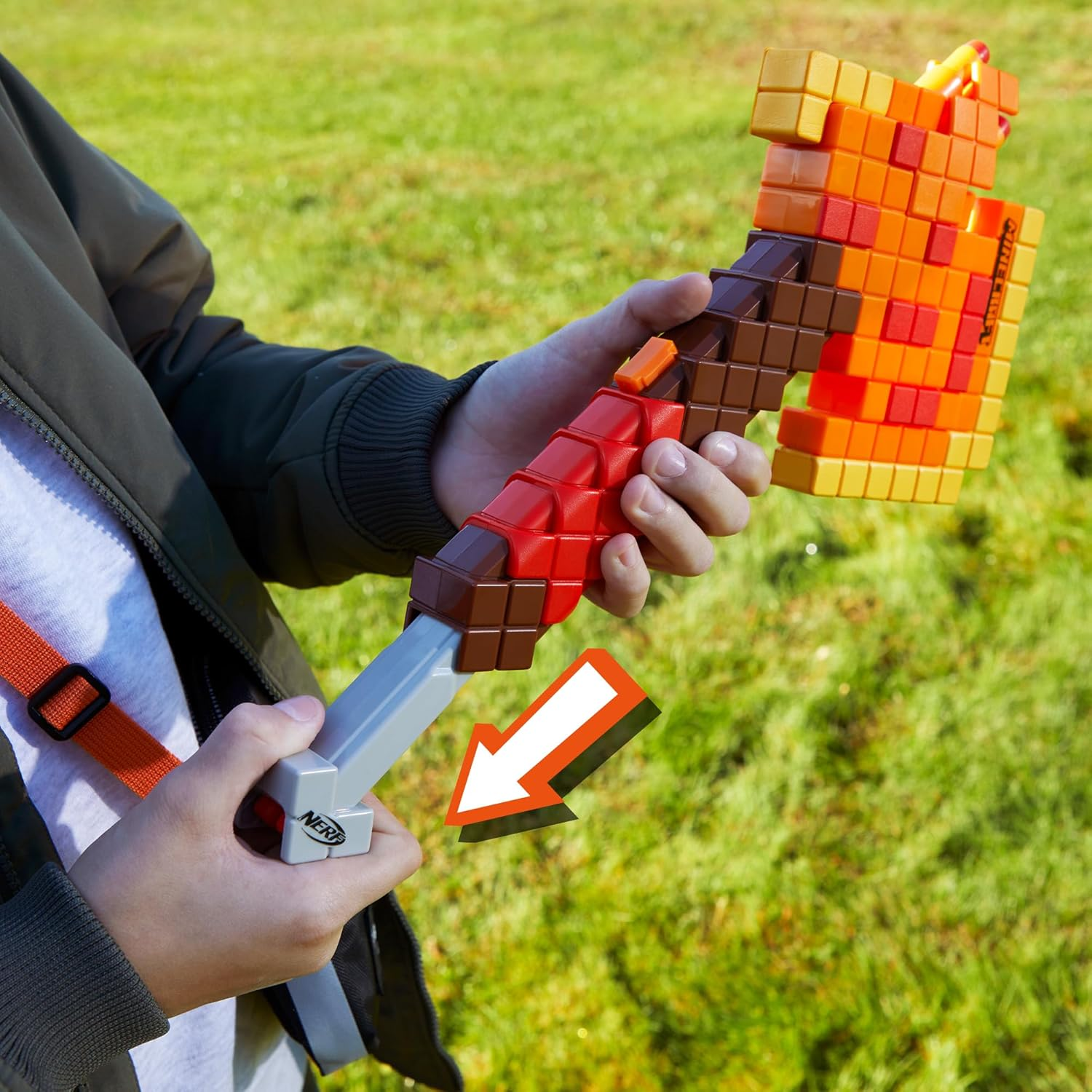 Nerf Minecraft Firebrand Axe Blaster 3 Dart Capacity Edge Ages 8 Plus Play Kids