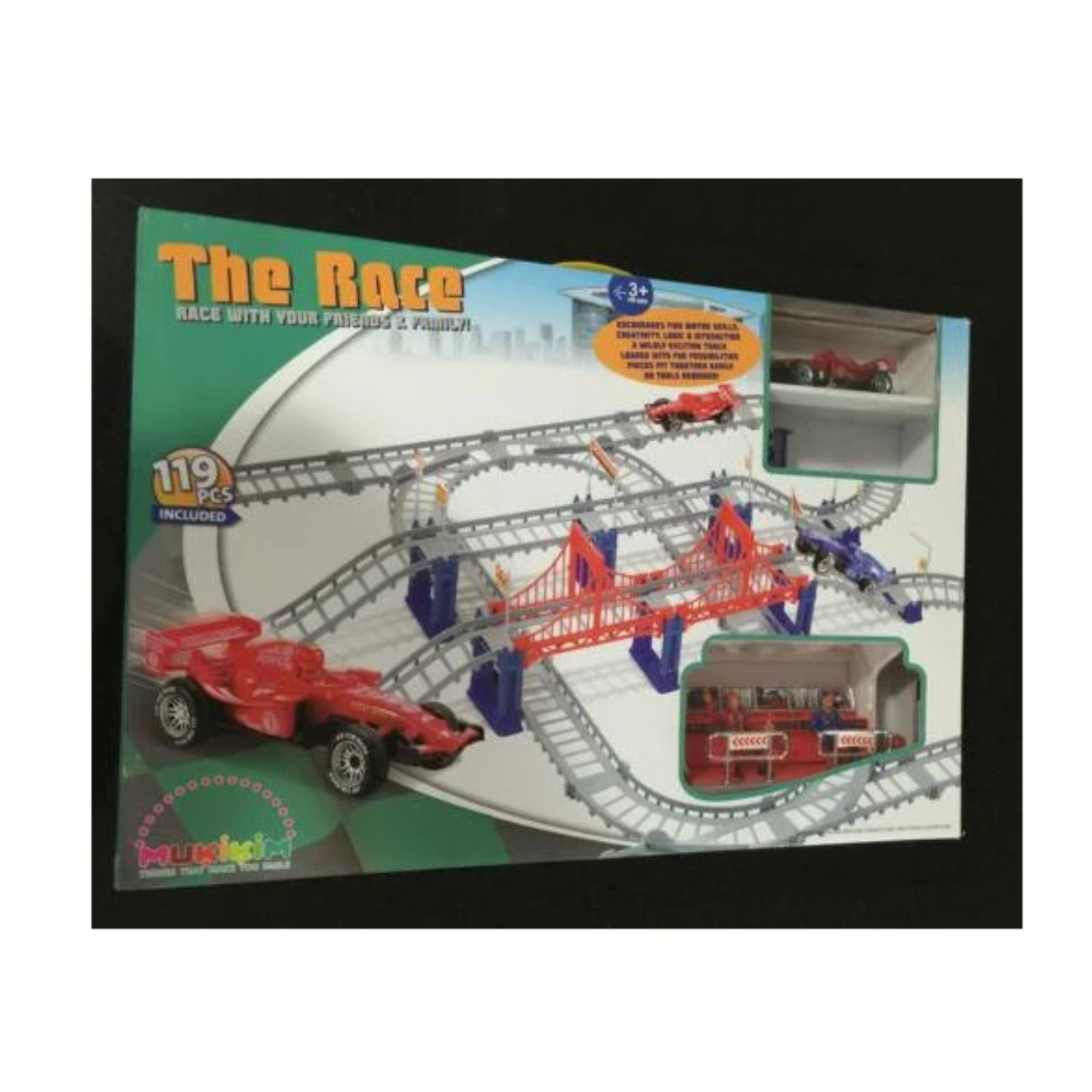 Car Race Track Mukikim 2 Cars 119 Piece Ages 6+ New Toy Build Play Gift Boys Fun