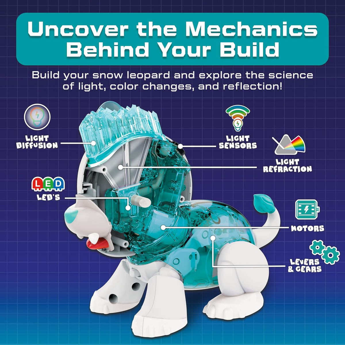 Build a Bot Build Your Own Interactive Pet Snow Leopard New Toy