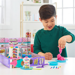 Kinetic Sand Rainbow Cake Shoppe Playset with Tools Sensory Toy for Kids Age 5+