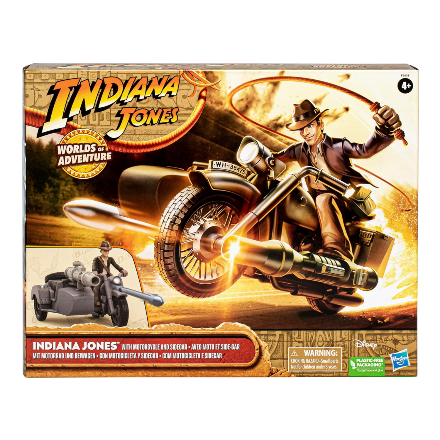 Indiana Jones Worlds Adventure Indiana Jones Motorcycle Sidecar Action Figure 4+