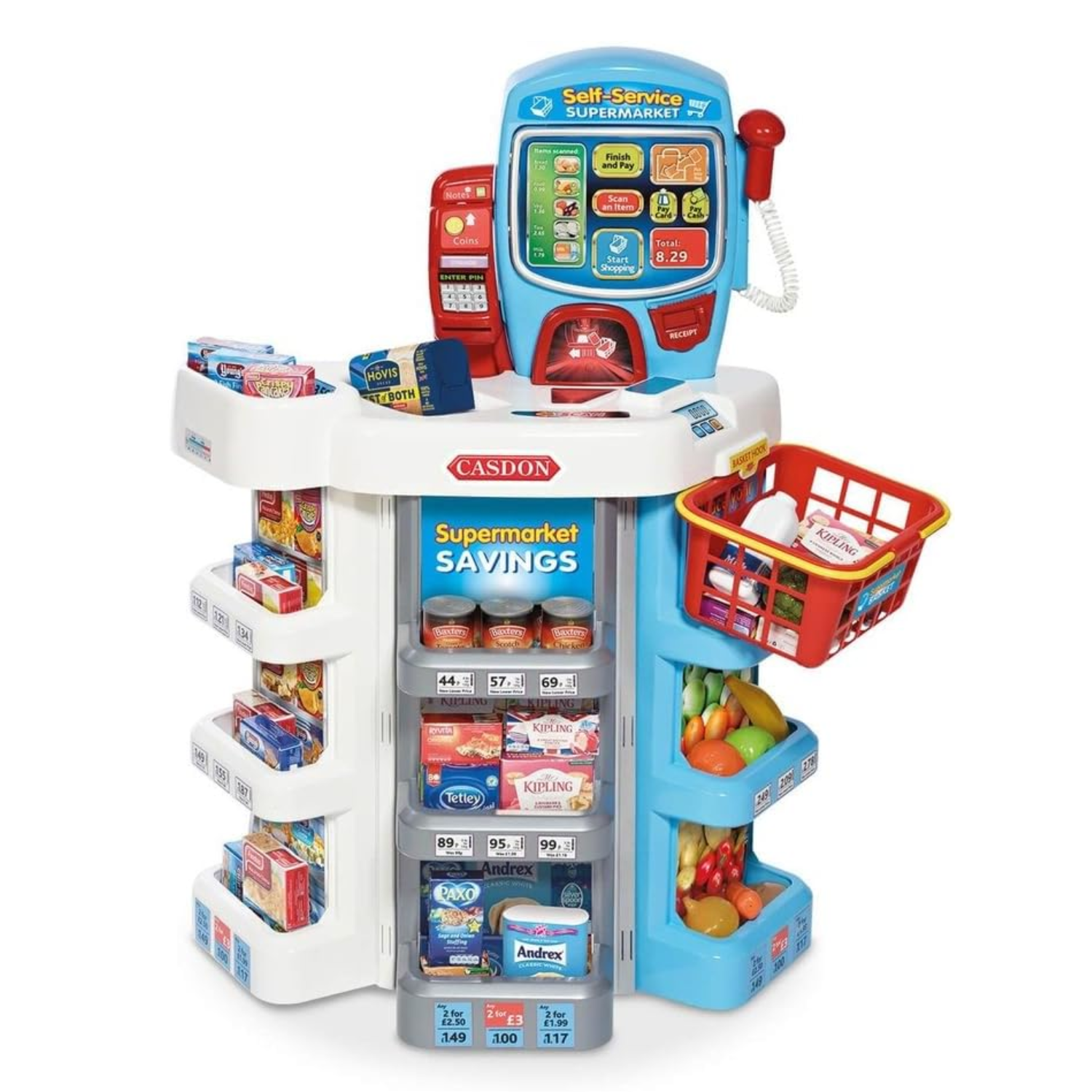 Casdon Kids Self Service Supermarket Roleplay Toy Checkout Scanner Sounds Action