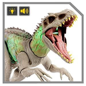 Mattel Jurassic World Indominus Rex Dinosaur Toy Lights Sounds Camouflage Motion