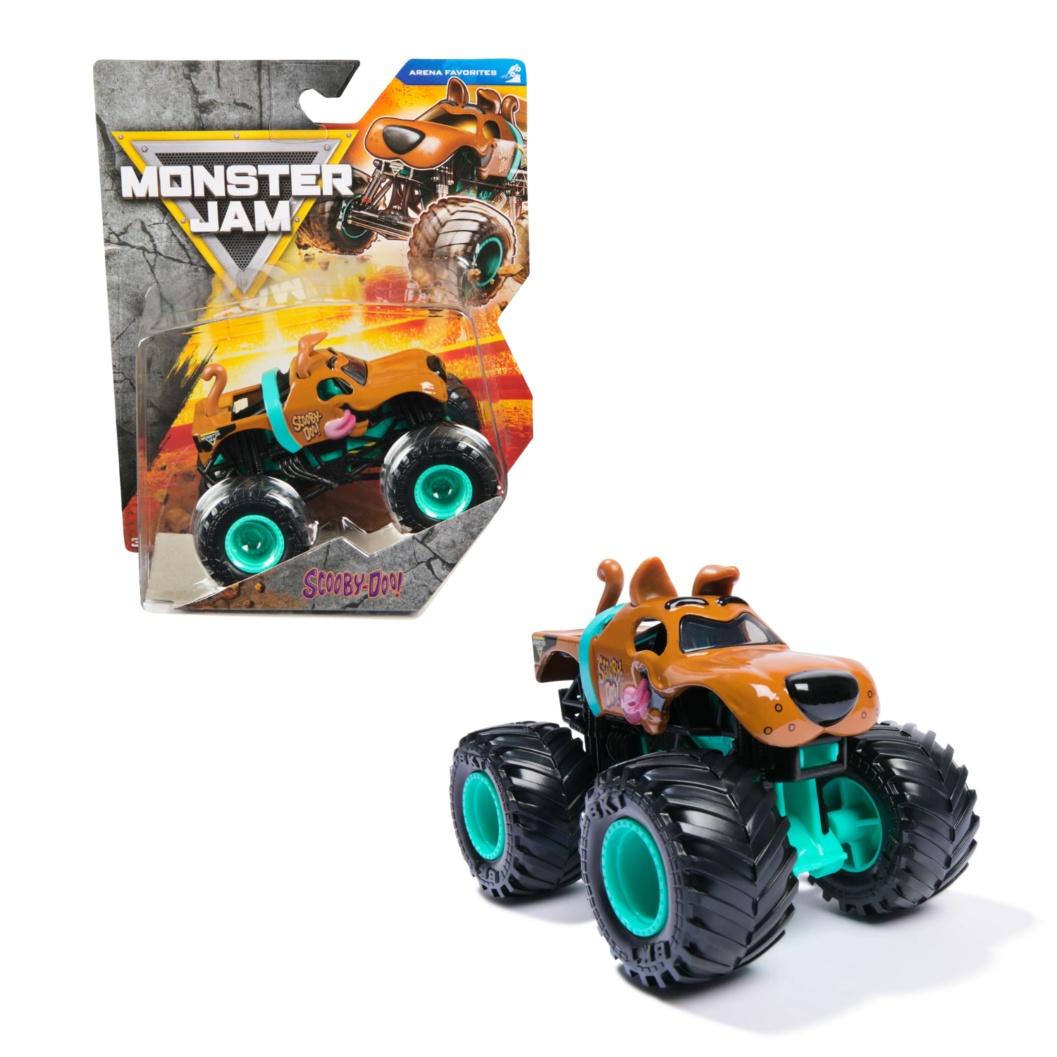 Monster Jam Scooby-Doo 1:64 Scale Die-Cast Monster Truck with BKT Tires for Kids