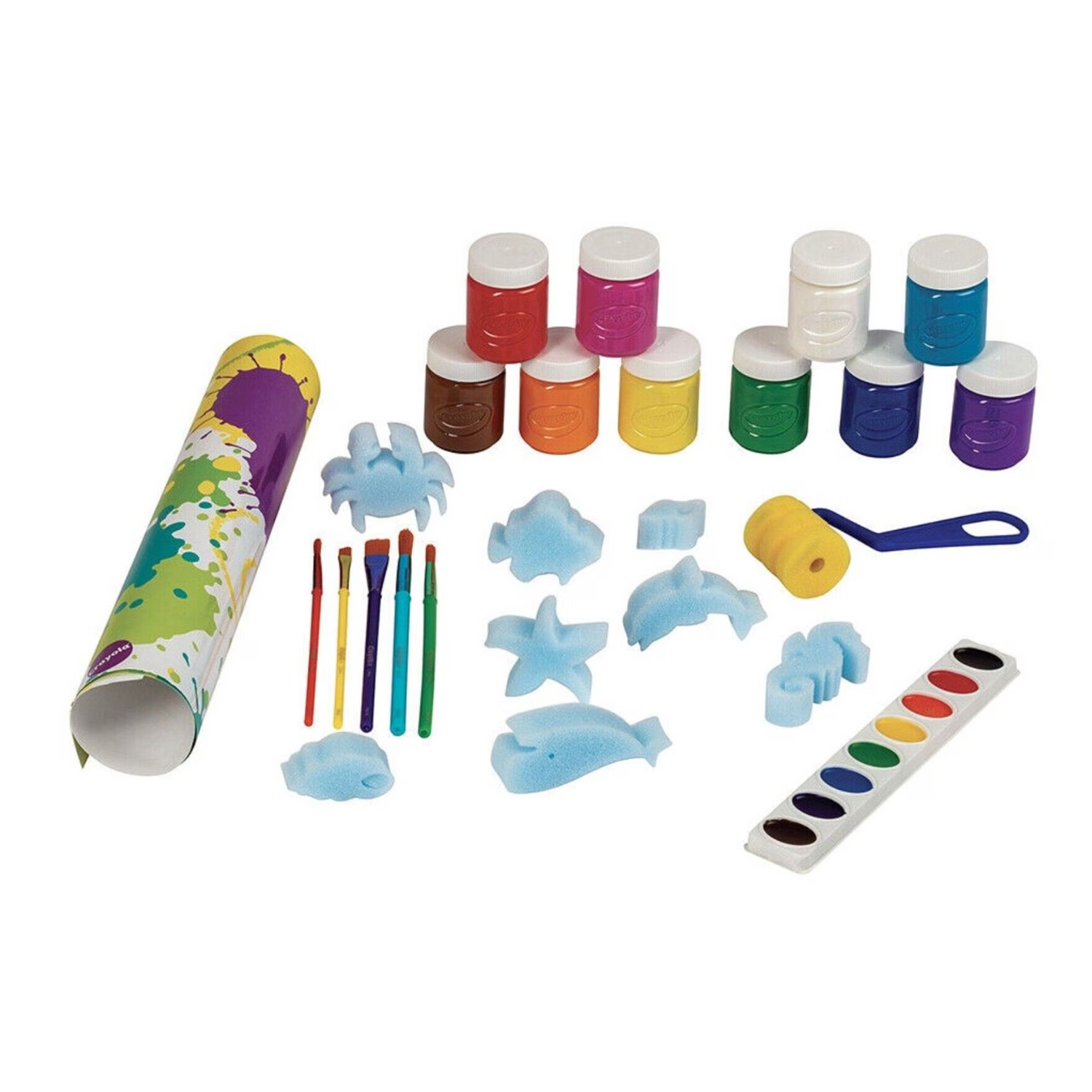 Crayola Kids Washable My Painting Case Sealife themed sponges Paint Colours Play