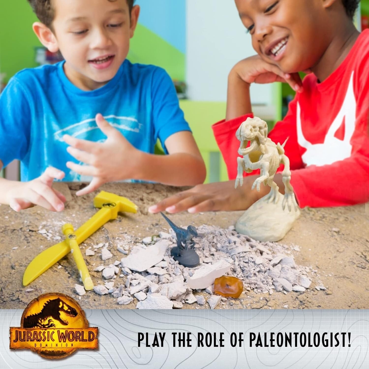 Jurassic World Dominion Dinosaur Dig Blue T-Rex & Amber STEM Excavation Kit Tool